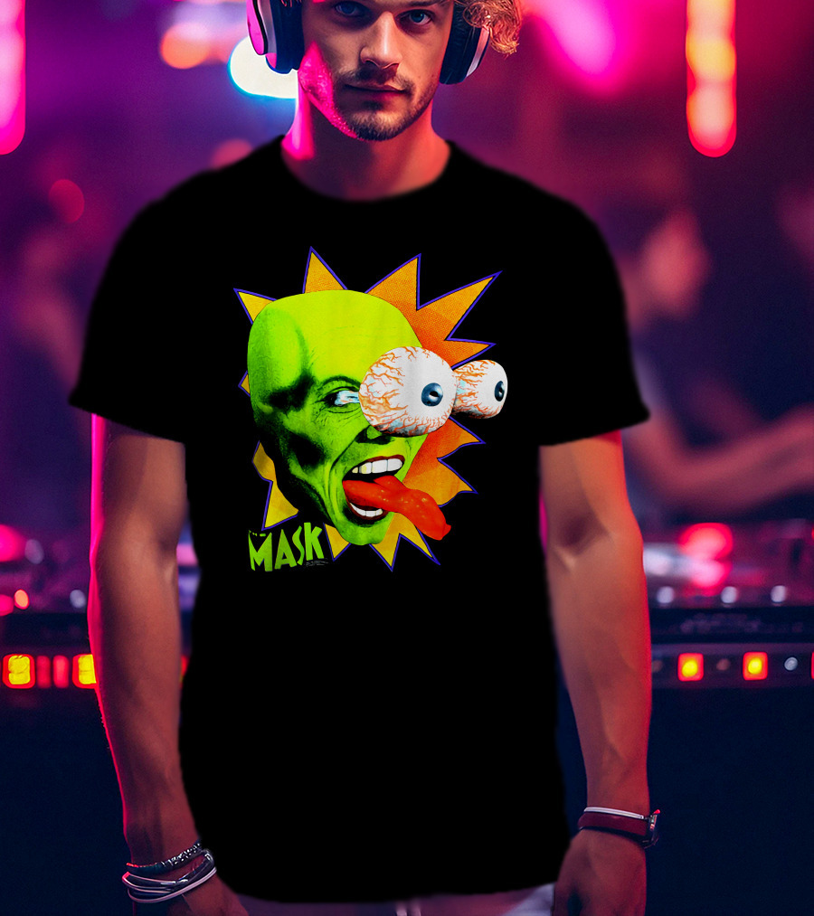 MASK Vintage Stanley Ipkiss Bug Eyes Scene Explosion T-Shirt