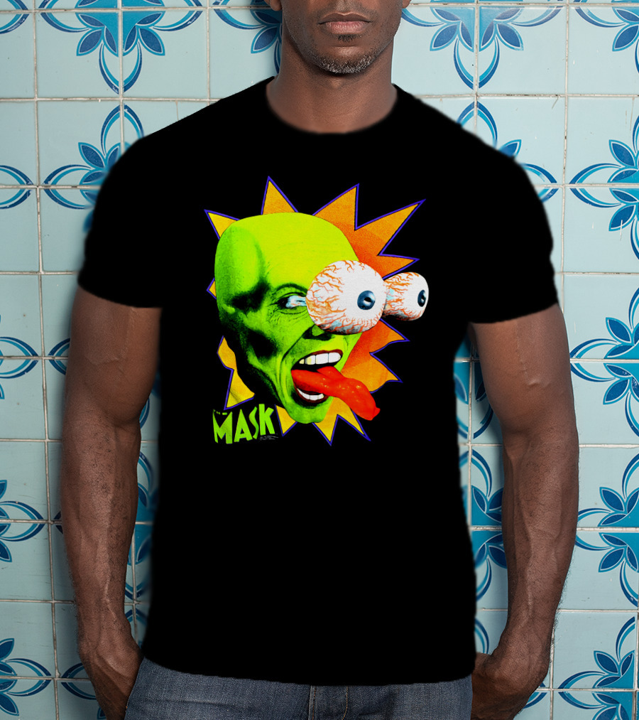 MASK Vintage Stanley Ipkiss Bug Eyes Scene Explosion T-Shirt