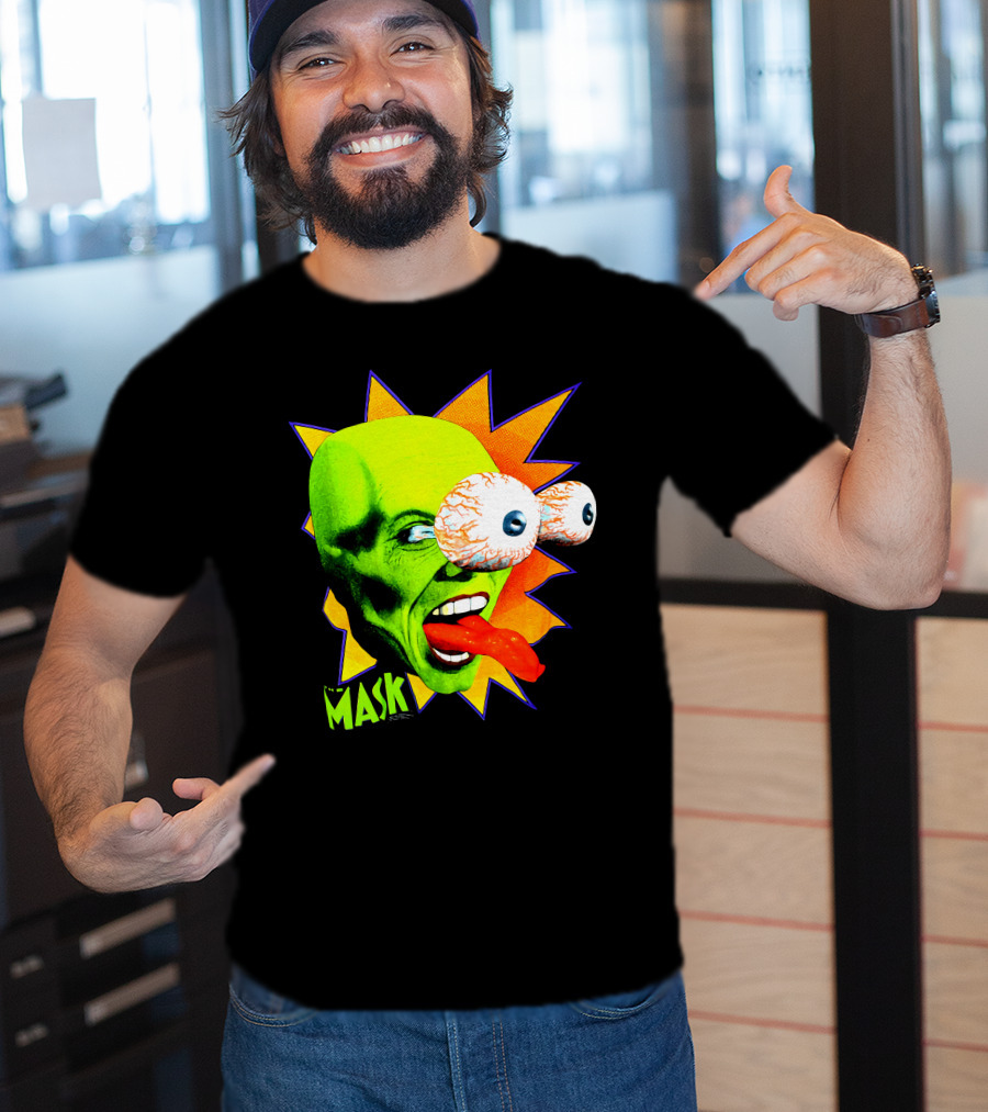 MASK Vintage Stanley Ipkiss Bug Eyes Scene Explosion T-Shirt