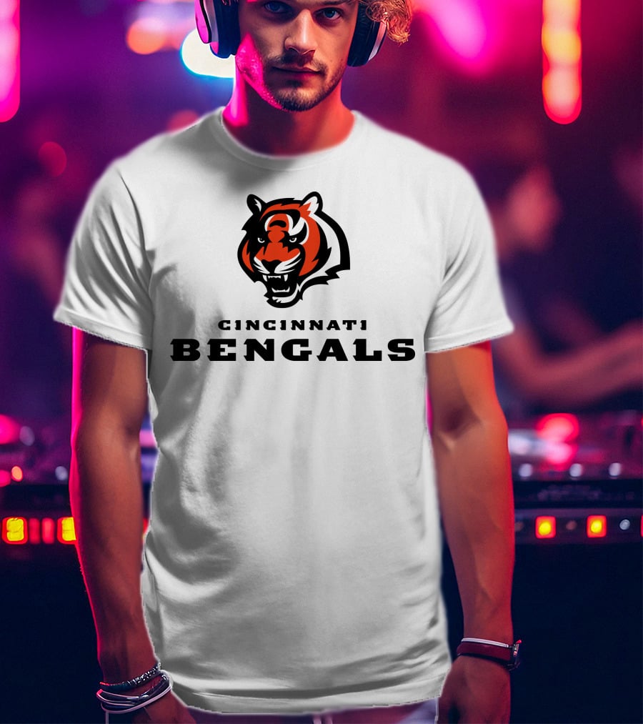 Cincinnati Bengals Tiger Logo NFL Football Team T-Shirt
