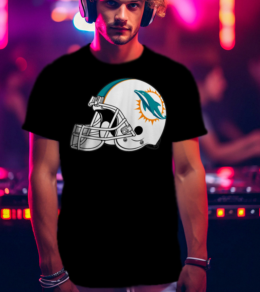 Miami Dolphins Helmet Football Team T-Shirt