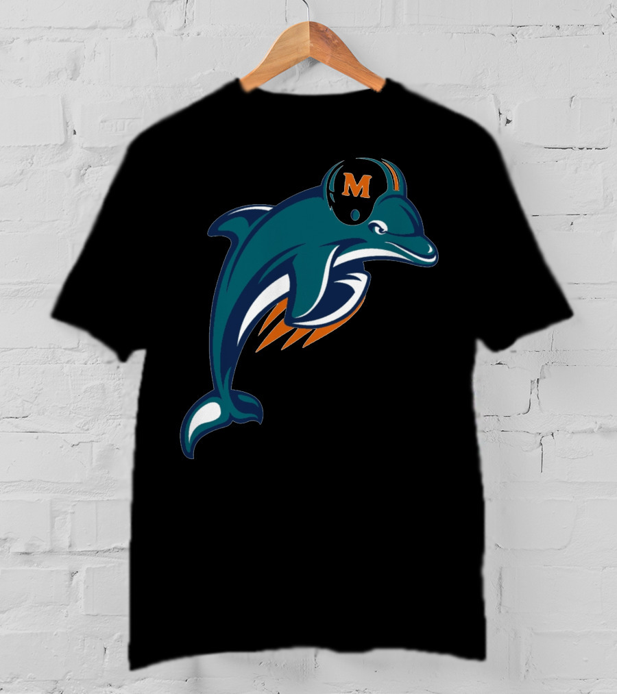 Miami Dolphins Football Team Logo With Helmet T-Shirt