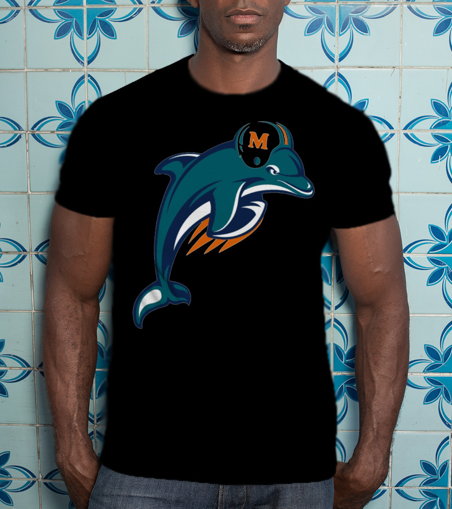 Miami Dolphins Football Team Logo With Helmet T-Shirt