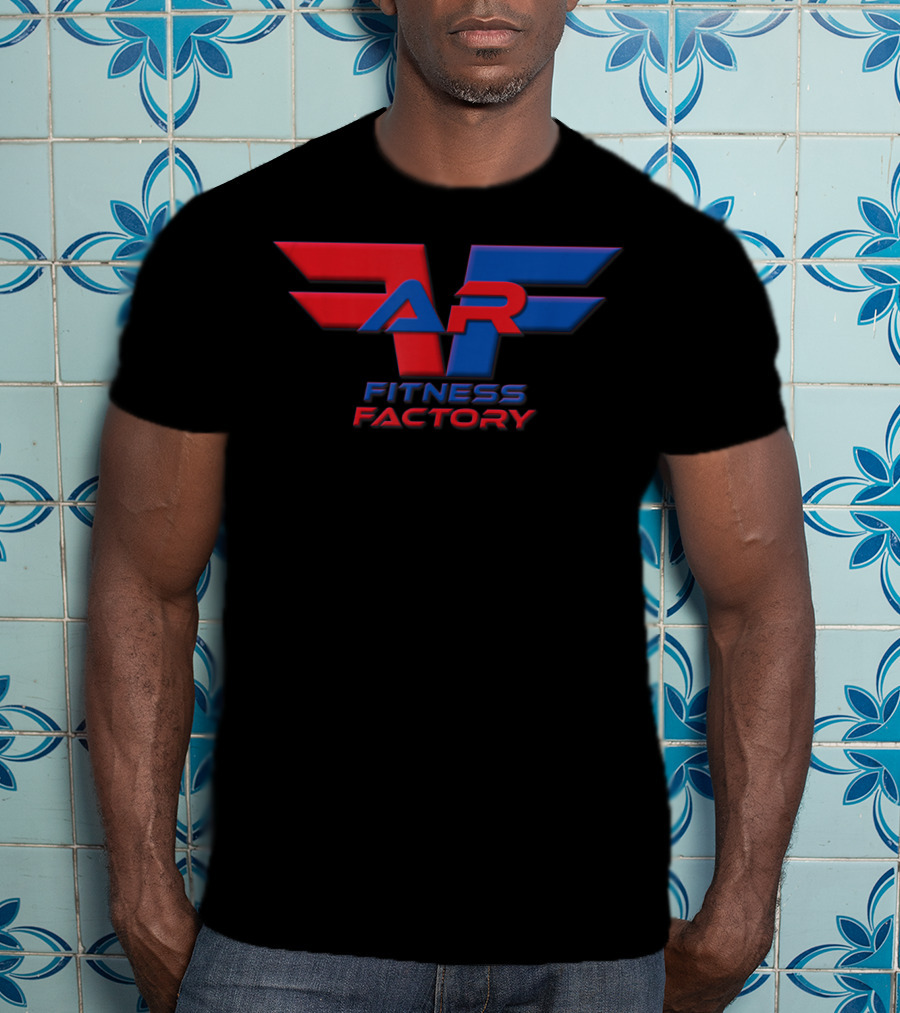 AR Fitness Factory Red And Blue Wings Emblem T-Shirt