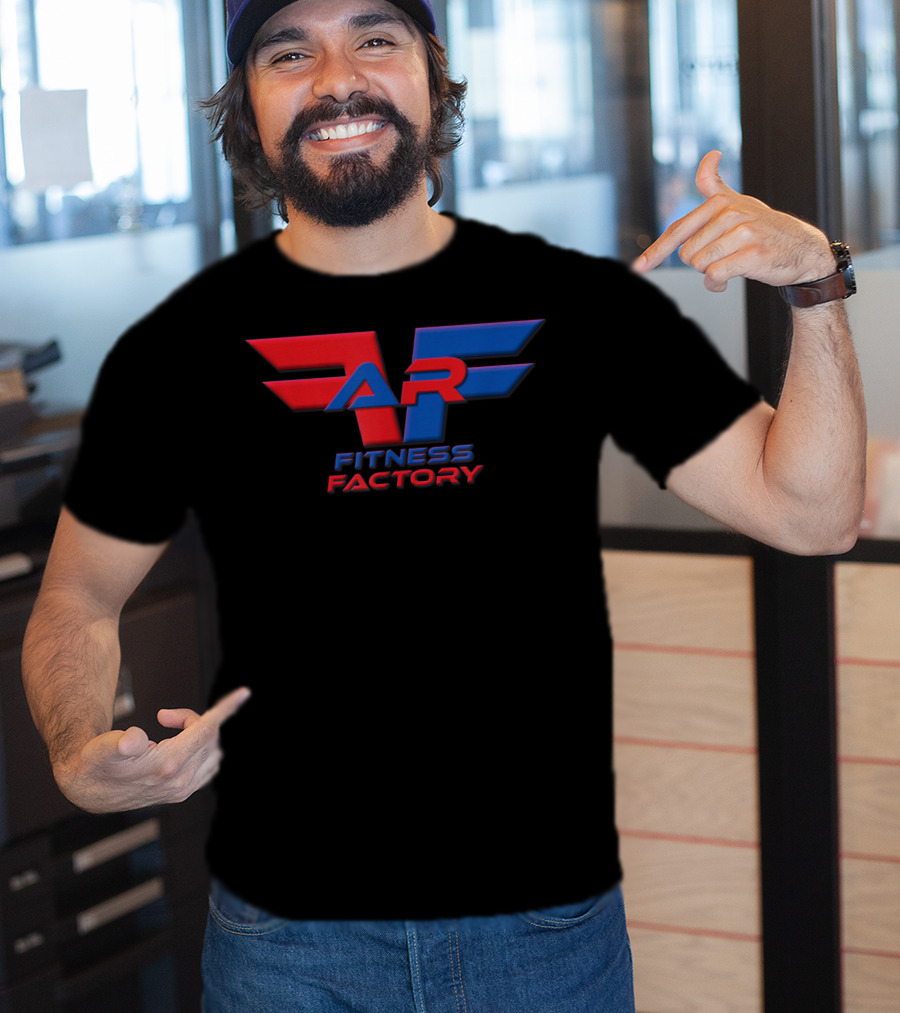 AR Fitness Factory Red And Blue Wings Emblem T-Shirt