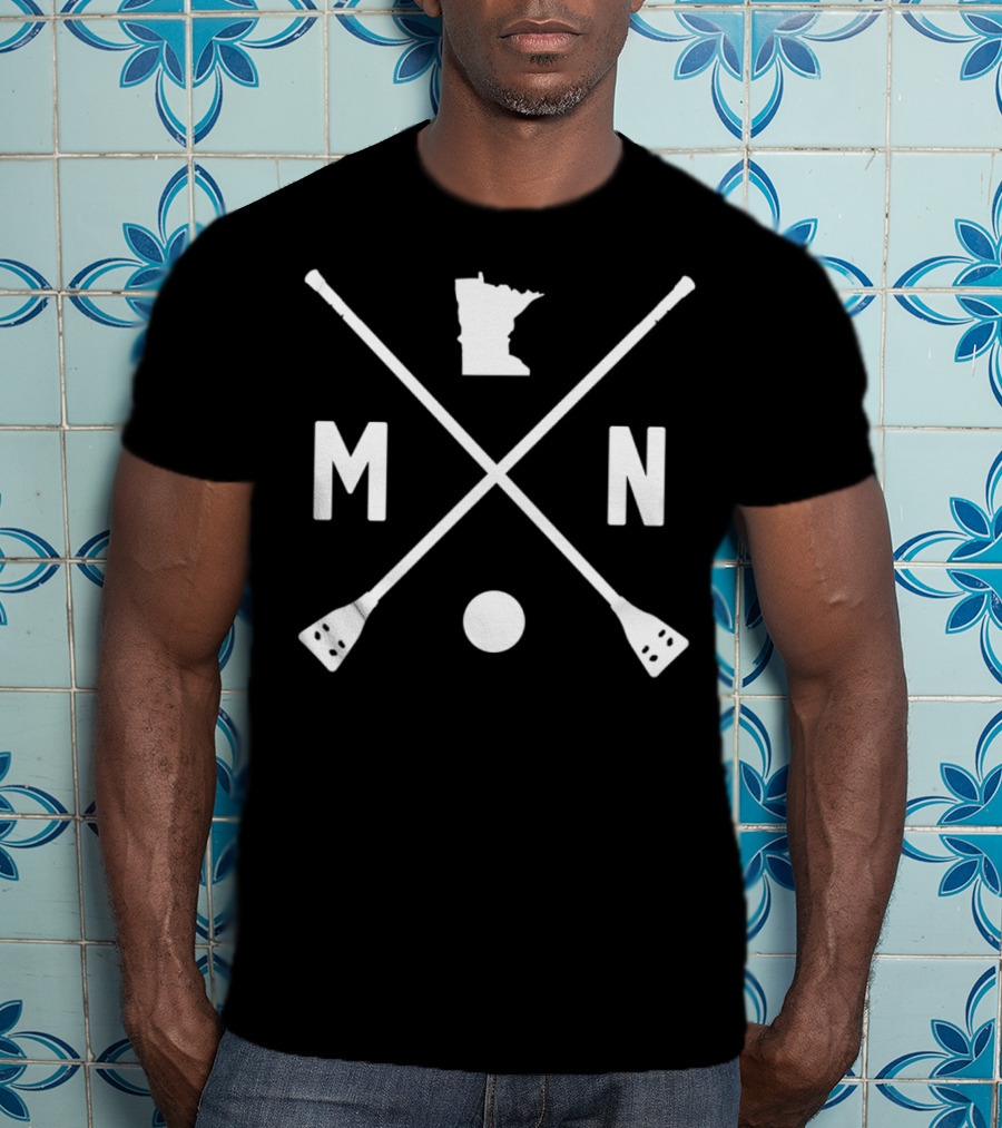 Minnesota Broomball Sport MN State Outline Vintage T-Shirt