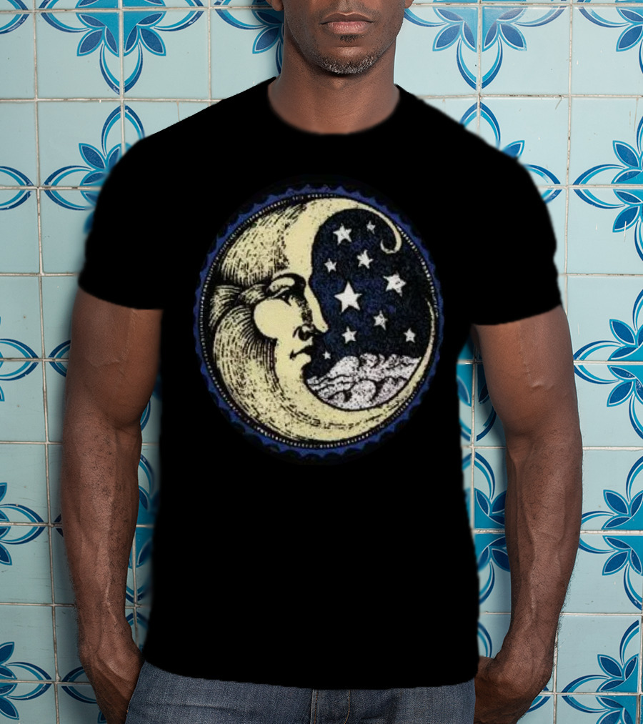Vintage Celestial MoonMan With Stars And Face T-Shirt