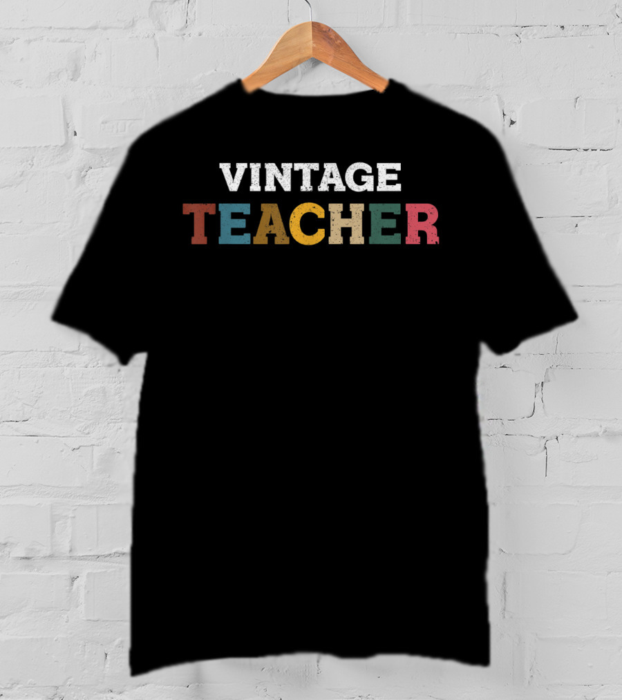 Vintage Teacher Colorful Back To School T-Shirt