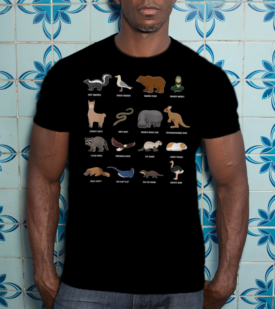 Fart Squirrel Beach Chicken Danger Noodle Giraffe Sheep Trash Panda Freedom Glider Tyrannosaurus Deer Duck Puppy Sea Flap Flap T-Shirt