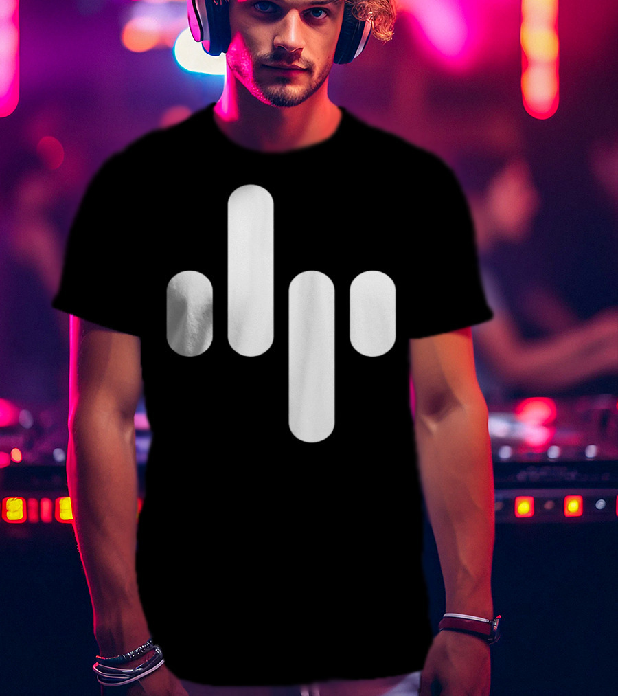 Animation Soundwave Icon White Bars T-Shirt