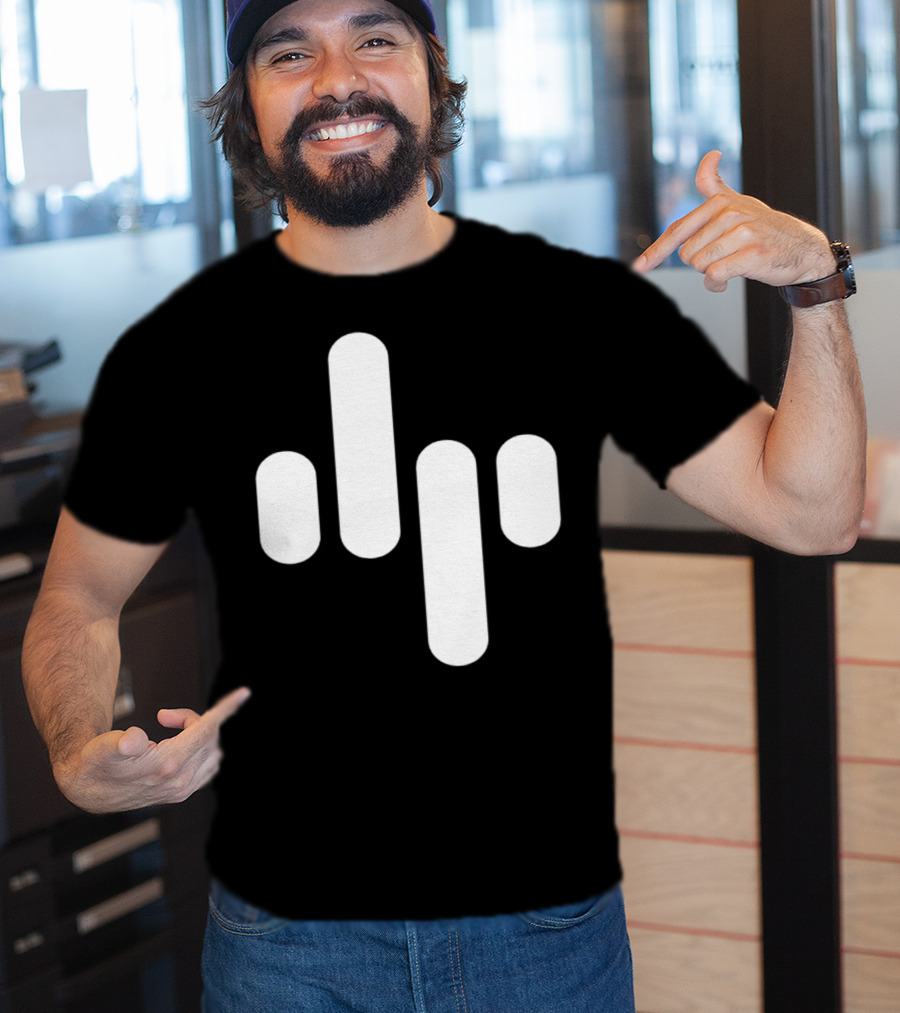 Animation Soundwave Icon White Bars T-Shirt
