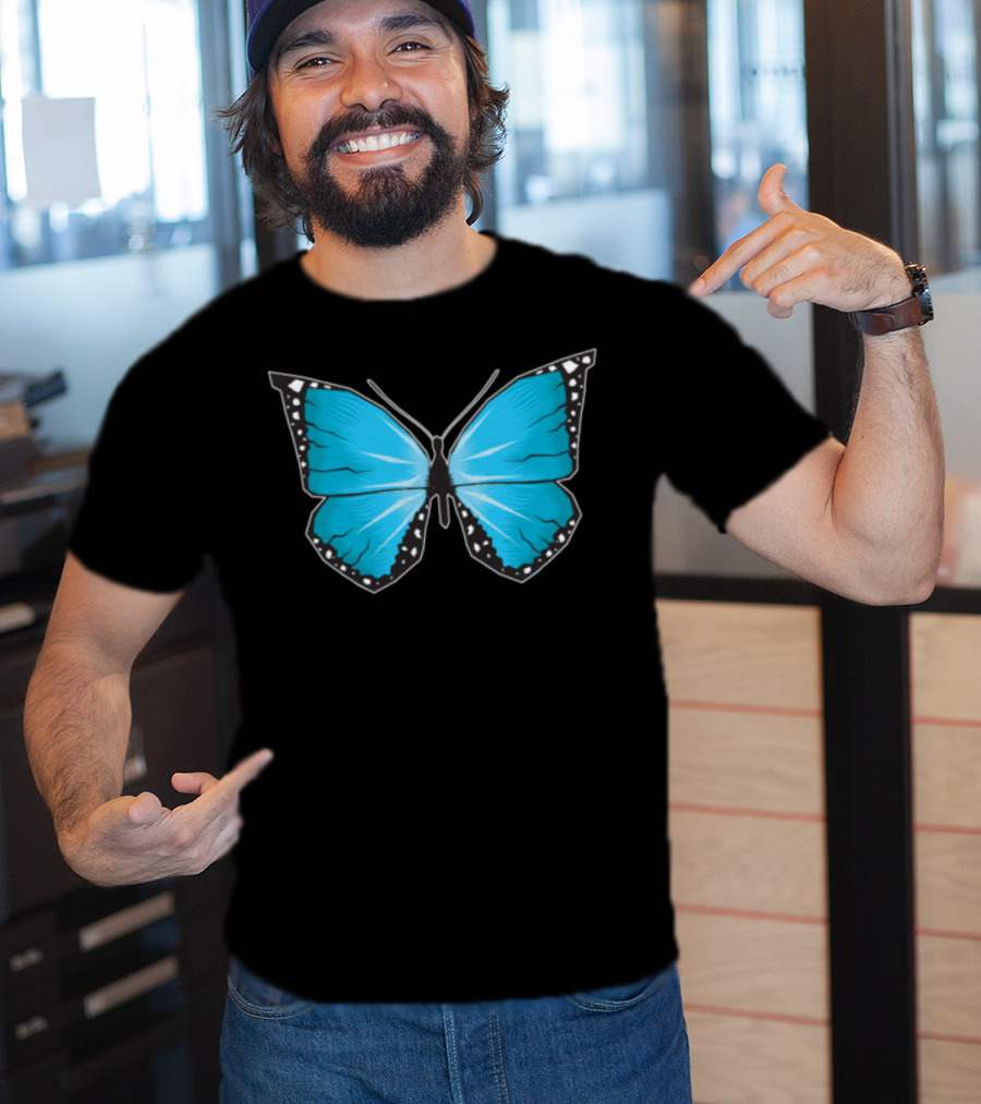 Blue Butterfly Aesthetic Soft Grunge T-Shirt