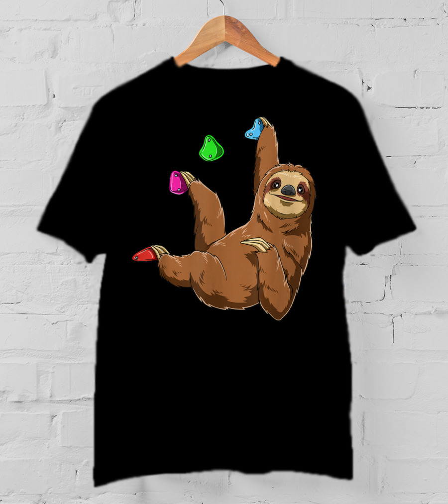 Chilled Sloth Climbing Bouldering Holds T-Shirt