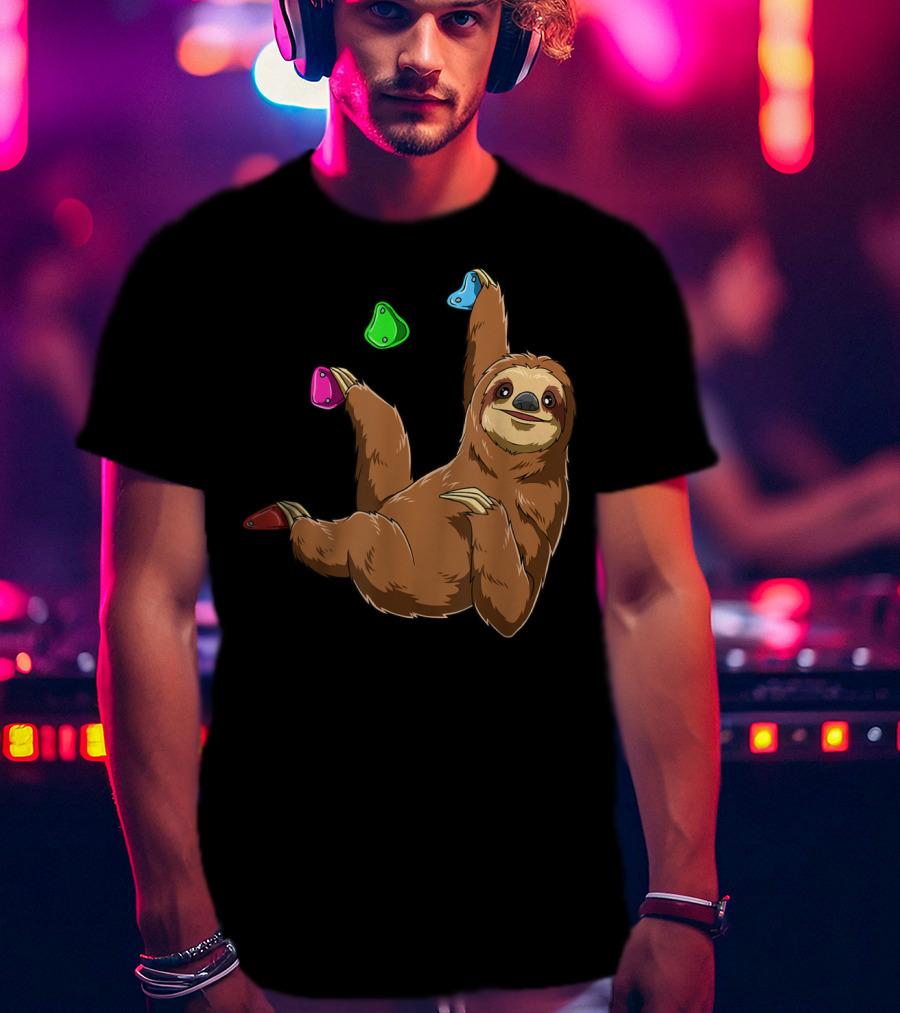 Chilled Sloth Climbing Bouldering Holds T-Shirt