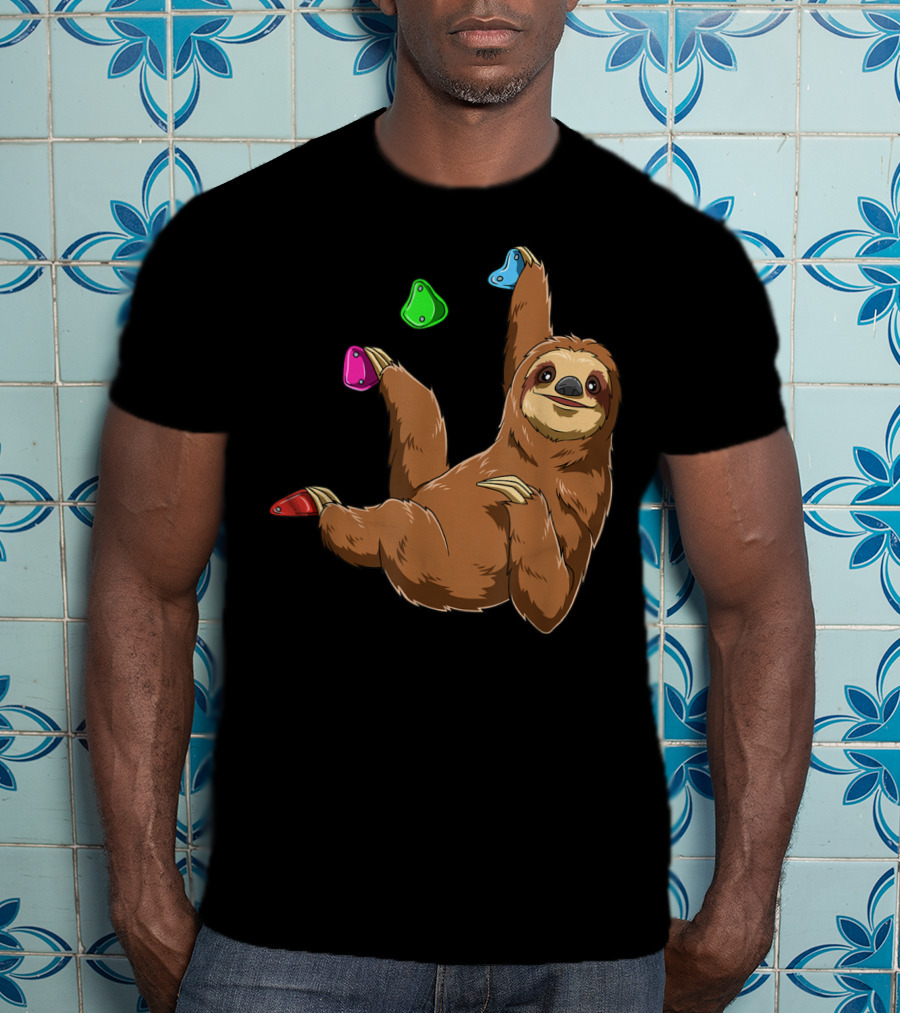 Chilled Sloth Climbing Bouldering Holds T-Shirt