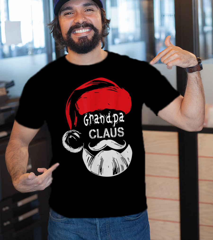 Grandpa Claus Christmas Grandpa Santa Beard Hat T-Shirt