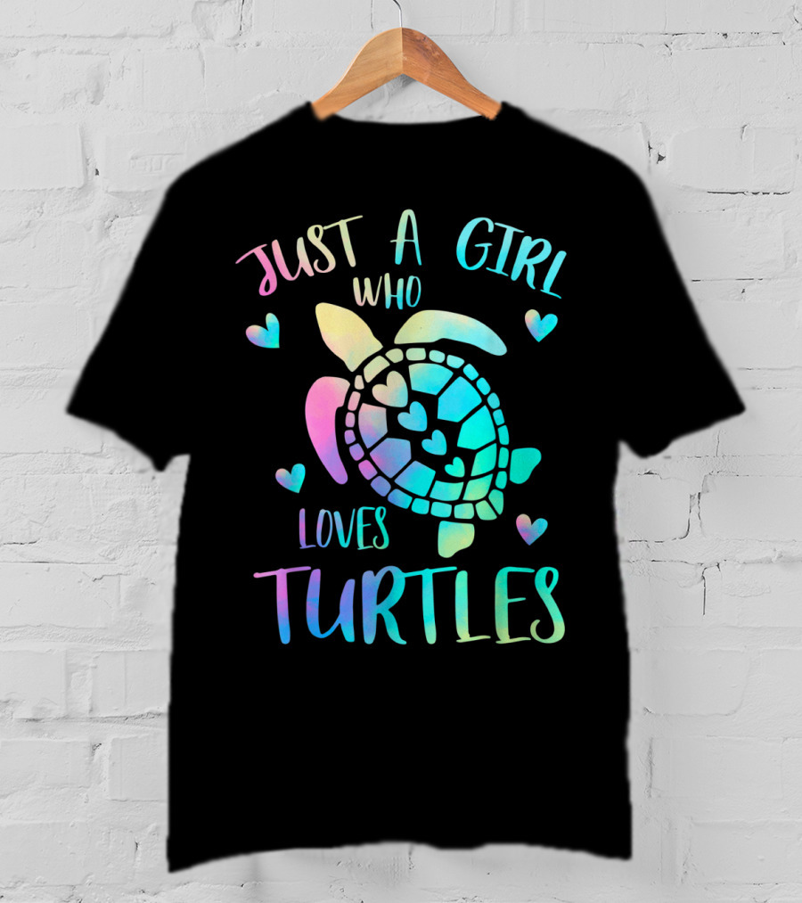 Just A Girl Who Loves Turtles Pastel Watercolor Turtle T-Shirt