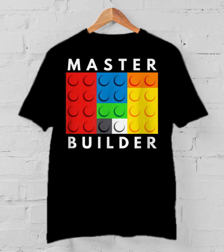 Master Builder Building Blocks Colorful Brick T-Shirt