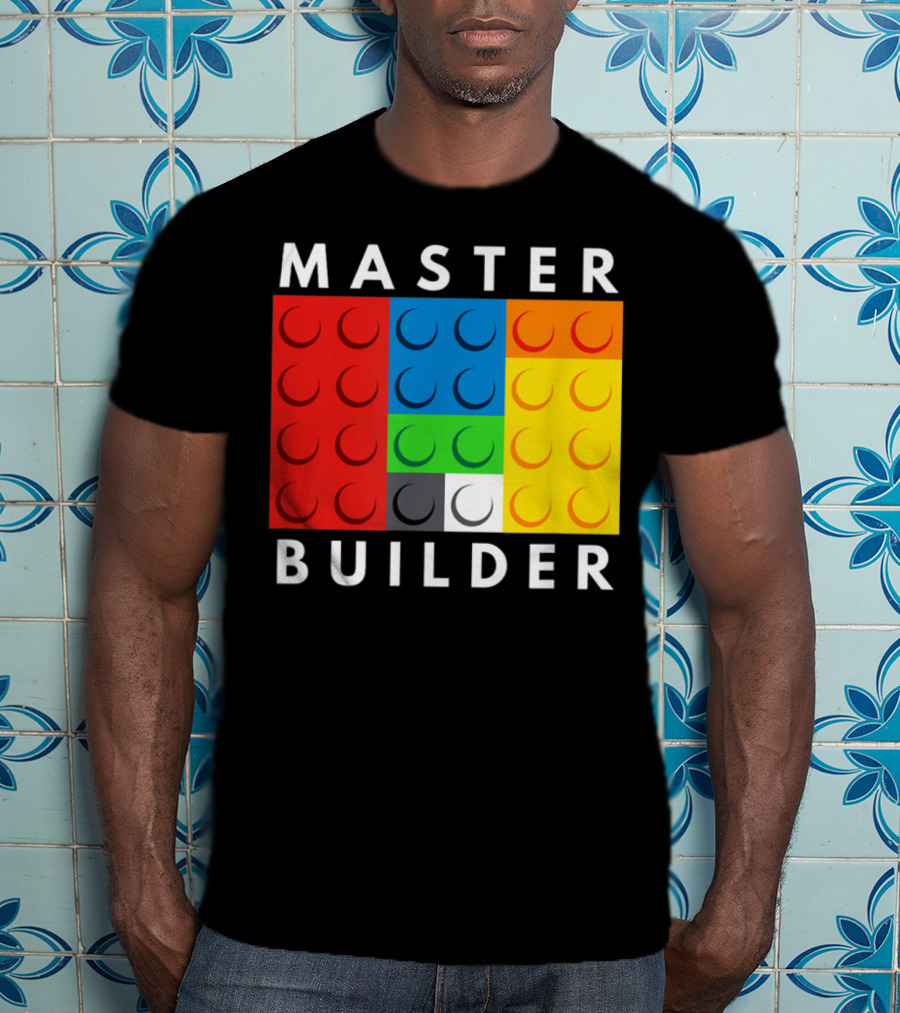 Master Builder Building Blocks Colorful Brick T-Shirt