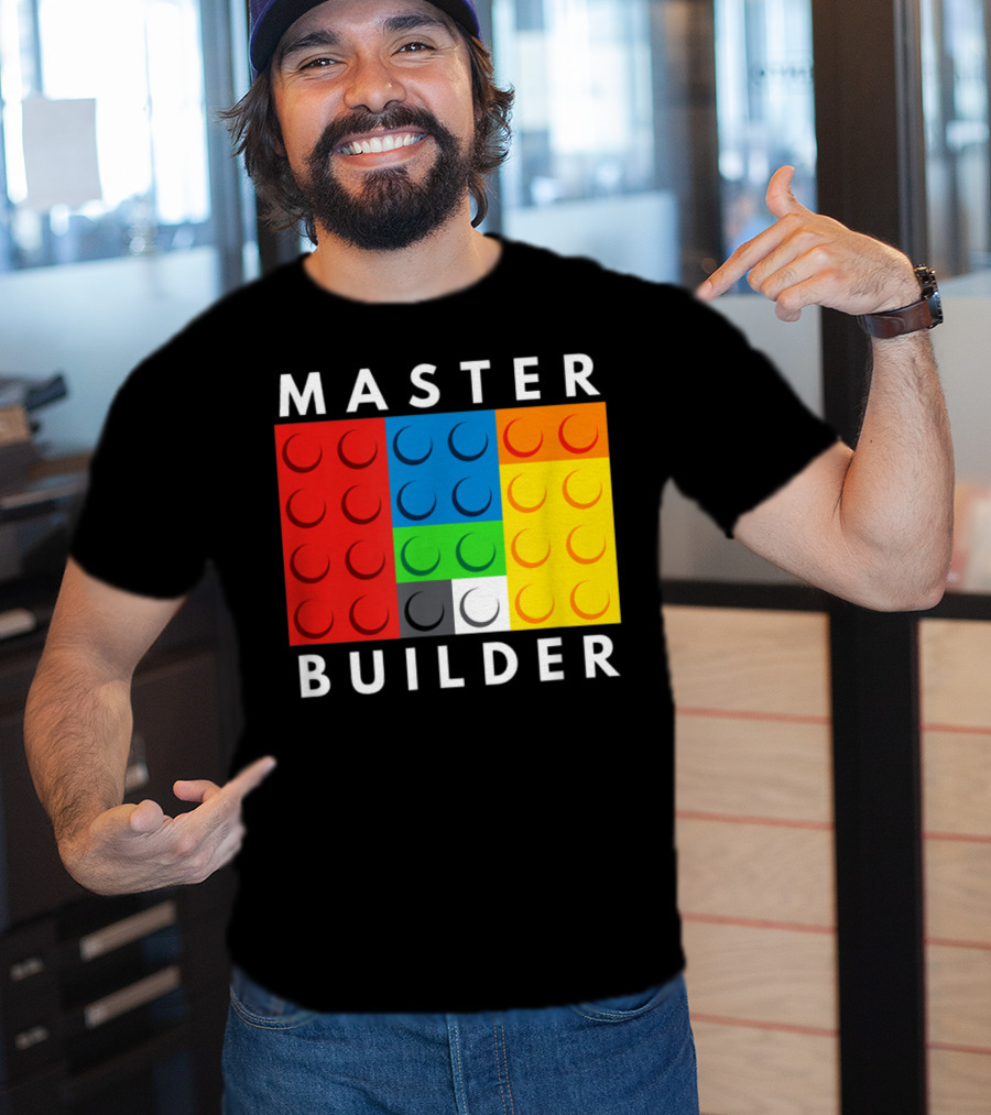 Master Builder Building Blocks Colorful Brick T-Shirt