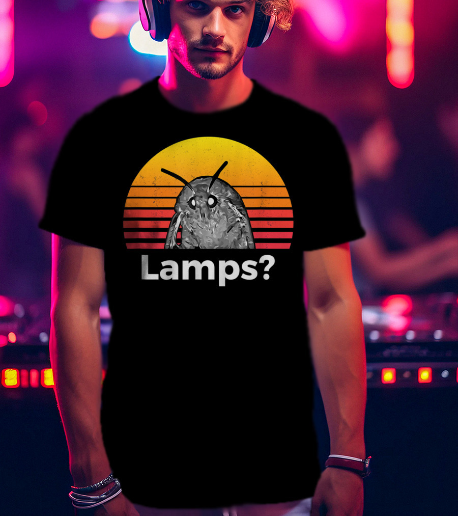 Moth Meme Lamps? Retro Sunset T-Shirt