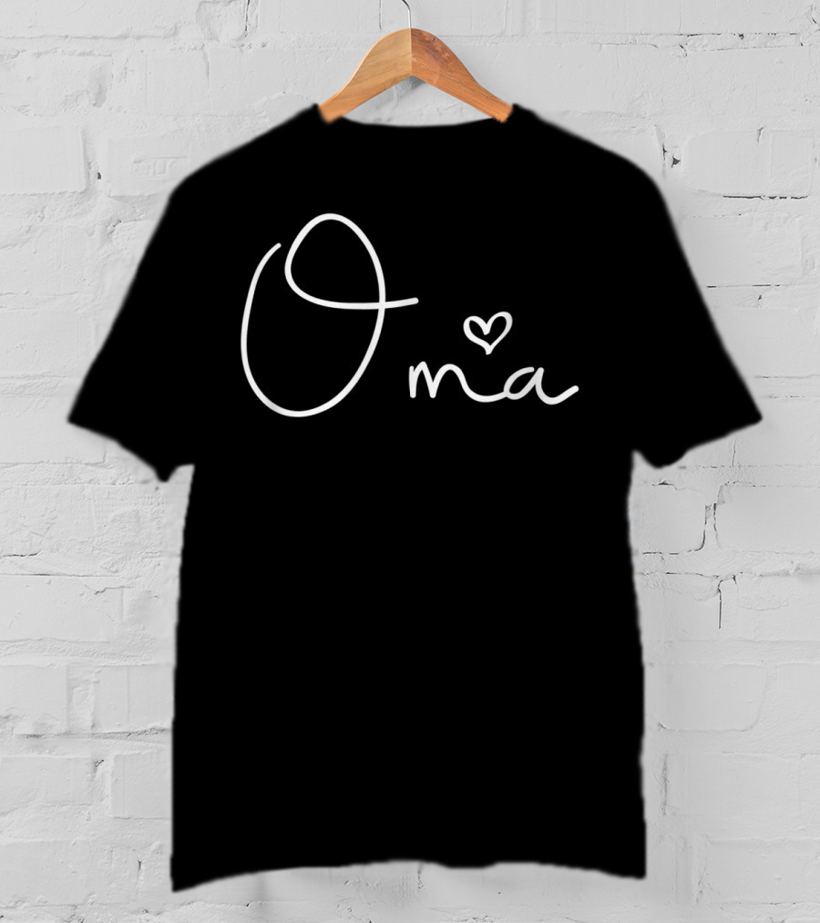 Oma Grandma Christmas Mother's Day Papa Heart T-Shirt