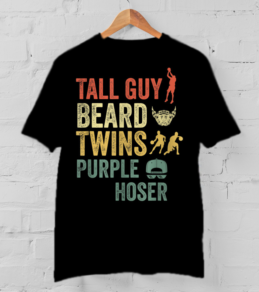Perfect Dude Tall Guy Beard Twins Purple Hoser Basketball Cap T-Shirt