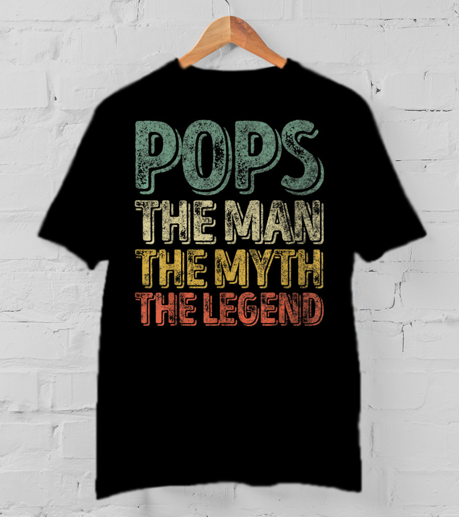 Pops The Man The Myth The Legend Christmas Papa T-Shirt