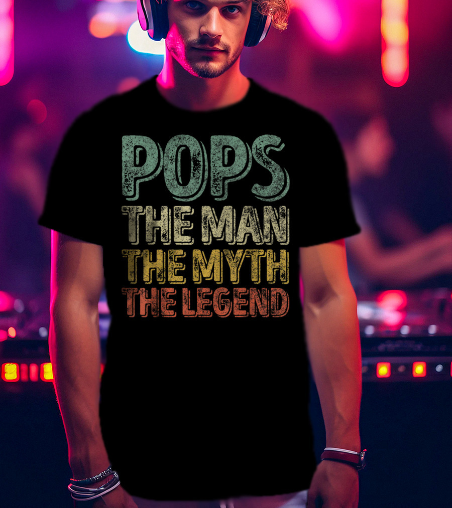 Pops The Man The Myth The Legend Christmas Papa T-Shirt