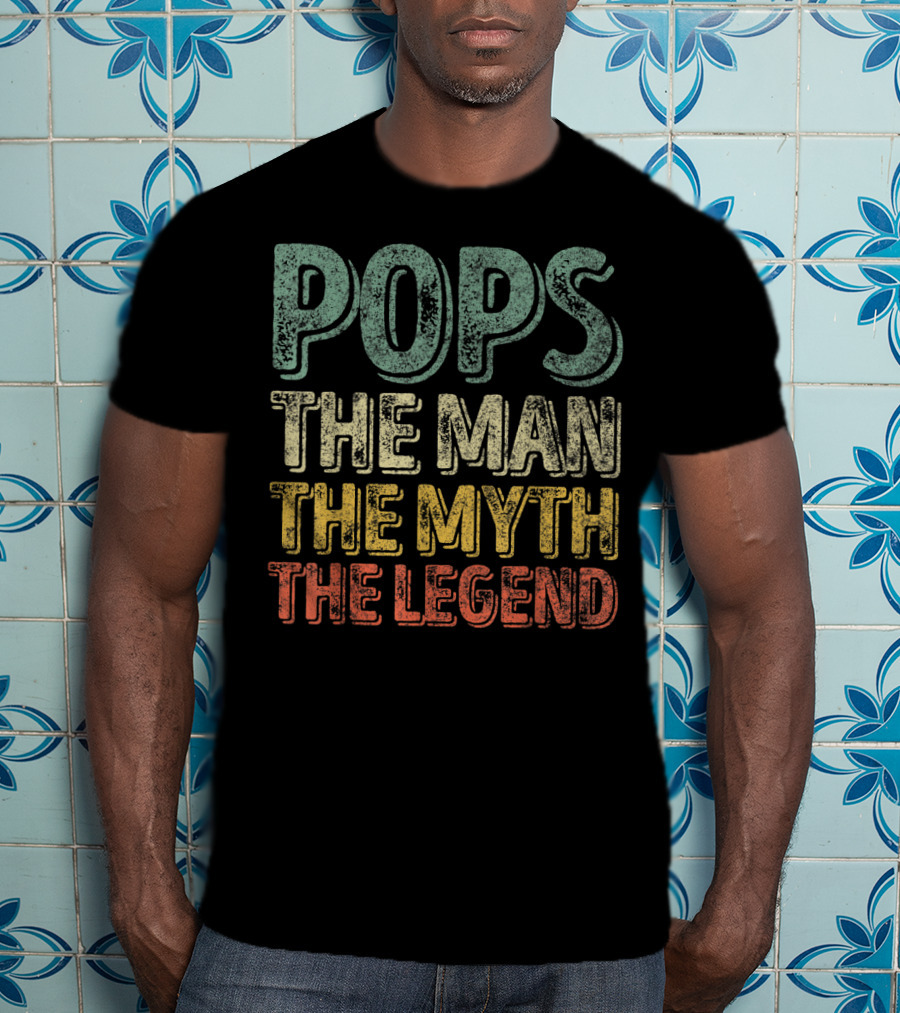 Pops The Man The Myth The Legend Christmas Papa T-Shirt
