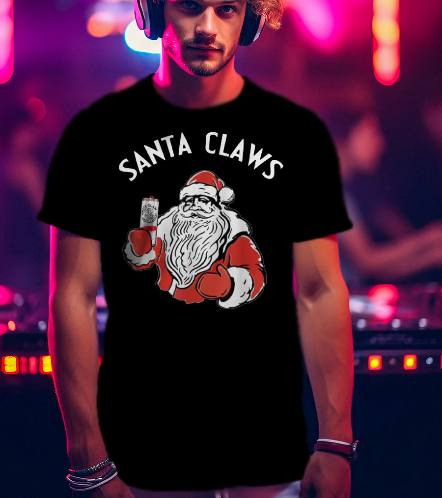 Santa Claws Christmas White Claw Santa T-Shirt