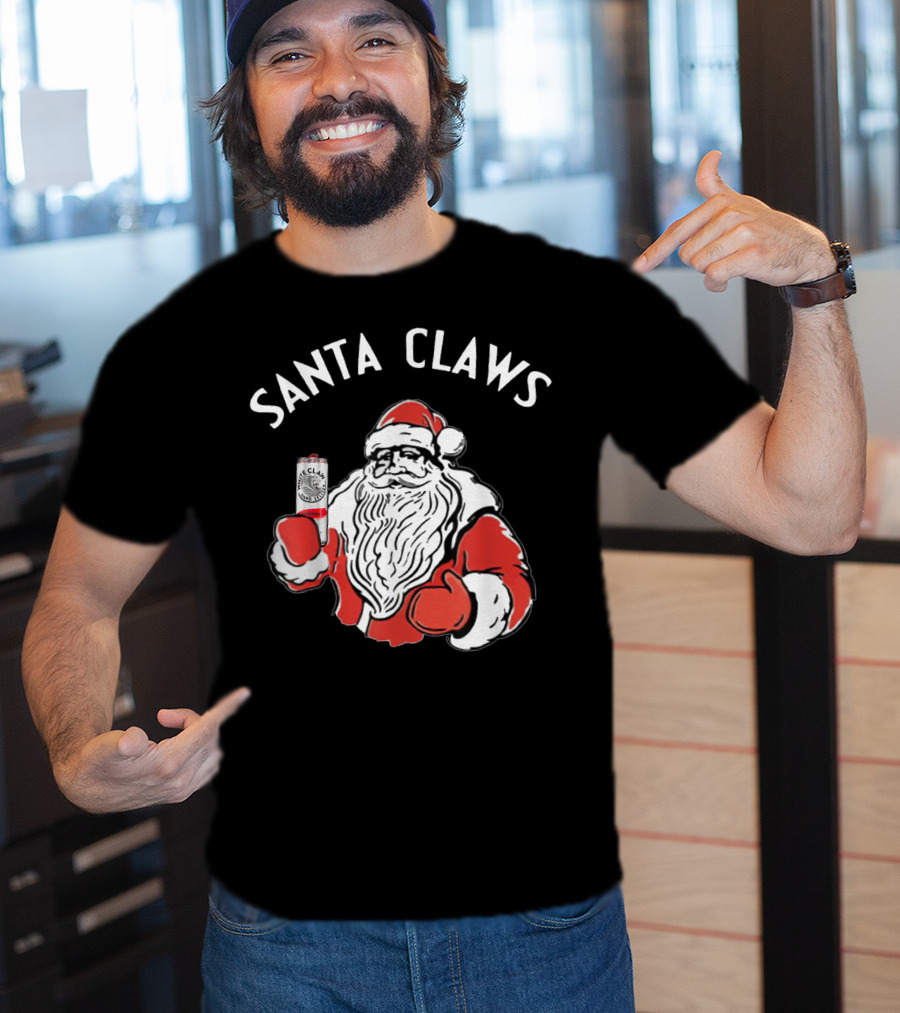 Santa Claws Christmas White Claw Santa T-Shirt