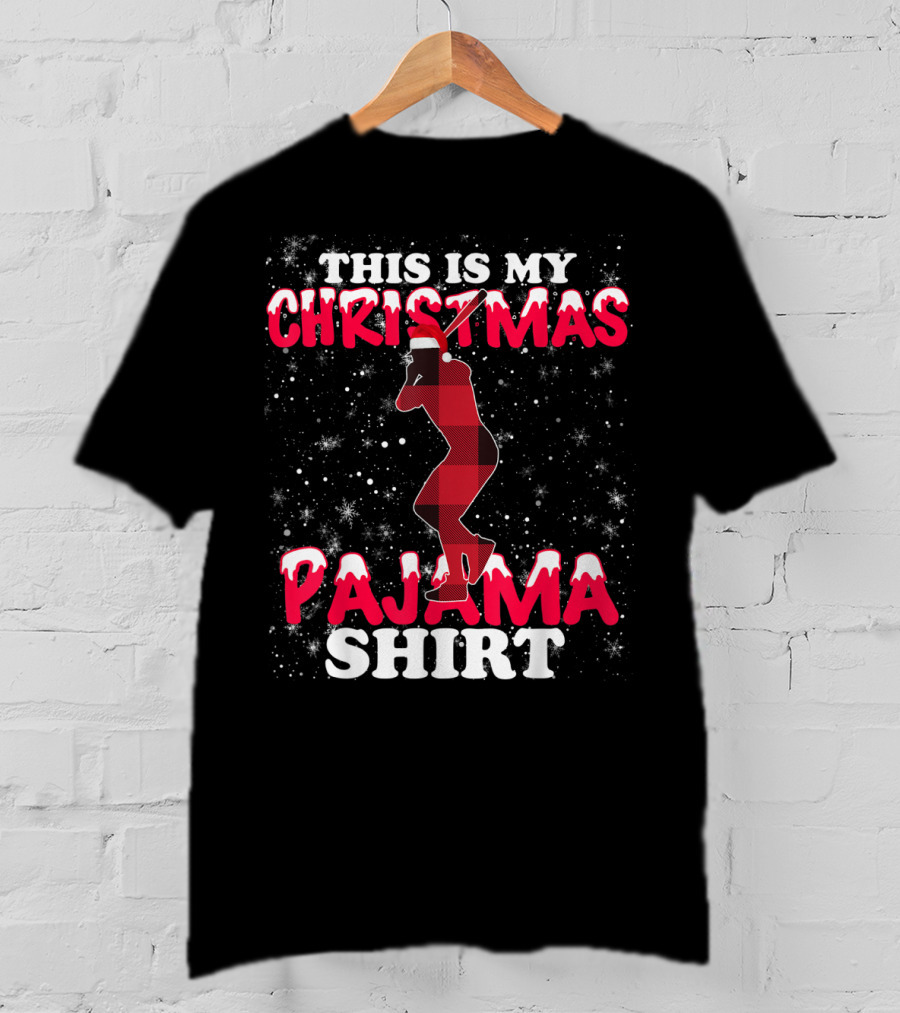 This Is My Christmas Pajama Shirt Plaid Baseball T-Shirt