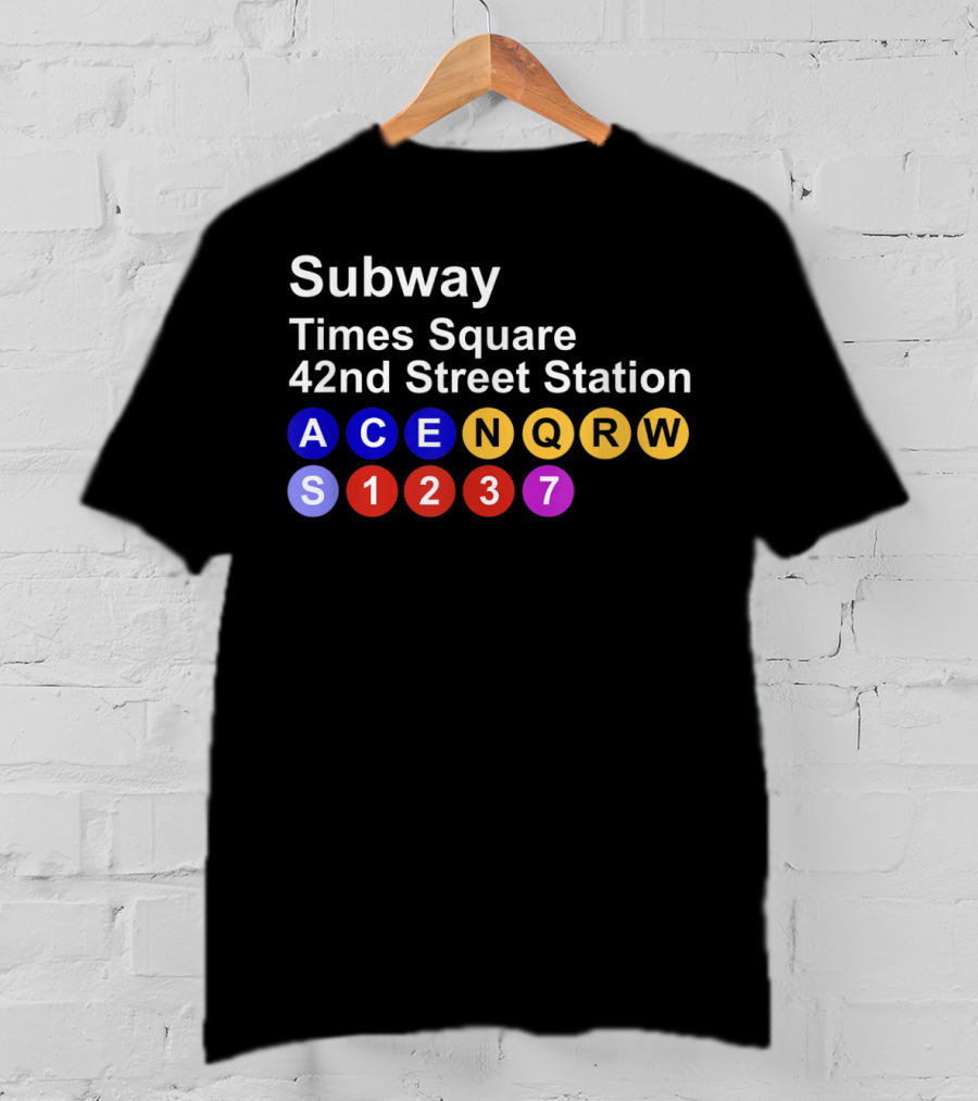 Subway Times Square 42nd Street Station A C E N Q R W S 1 2 3 7 T-Shirt