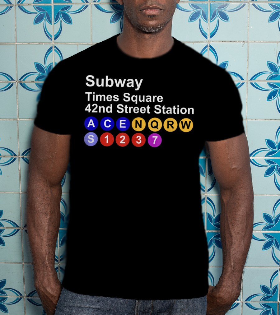 Subway Times Square 42nd Street Station A C E N Q R W S 1 2 3 7 T-Shirt