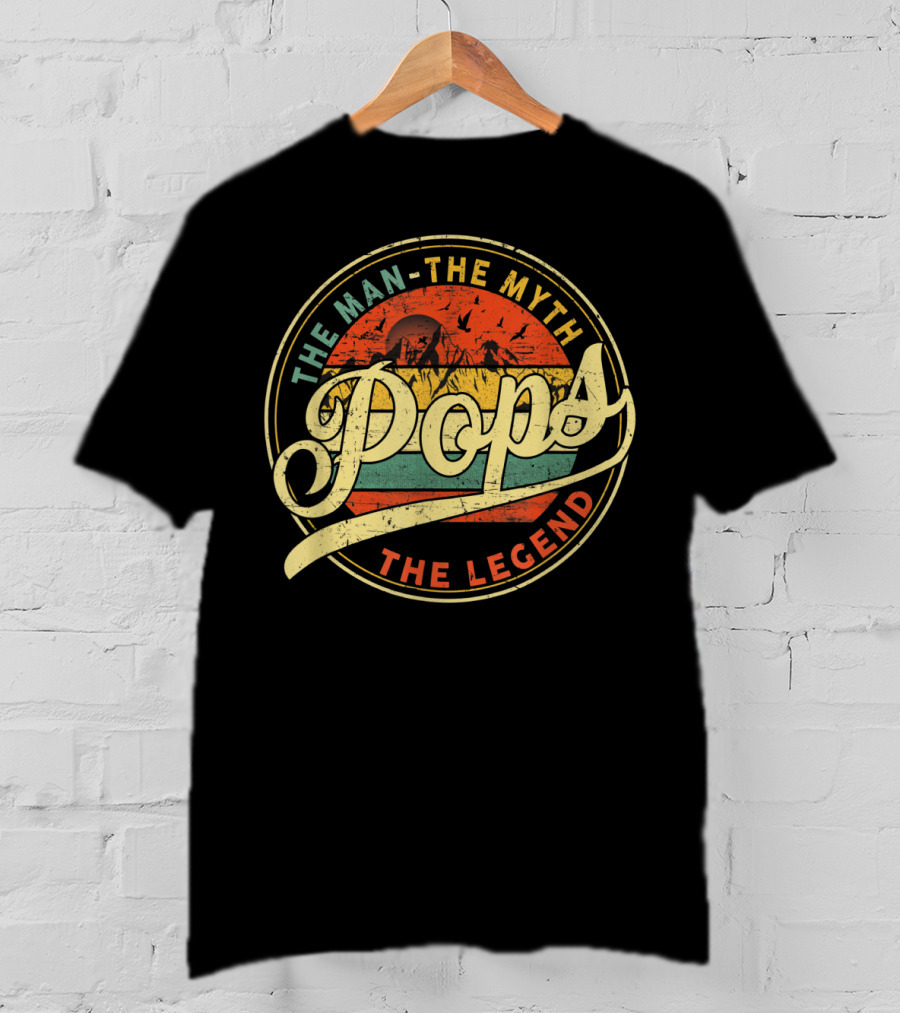 Pops The Man The Myth The Legend Vintage Grandpa Ideas T-Shirt