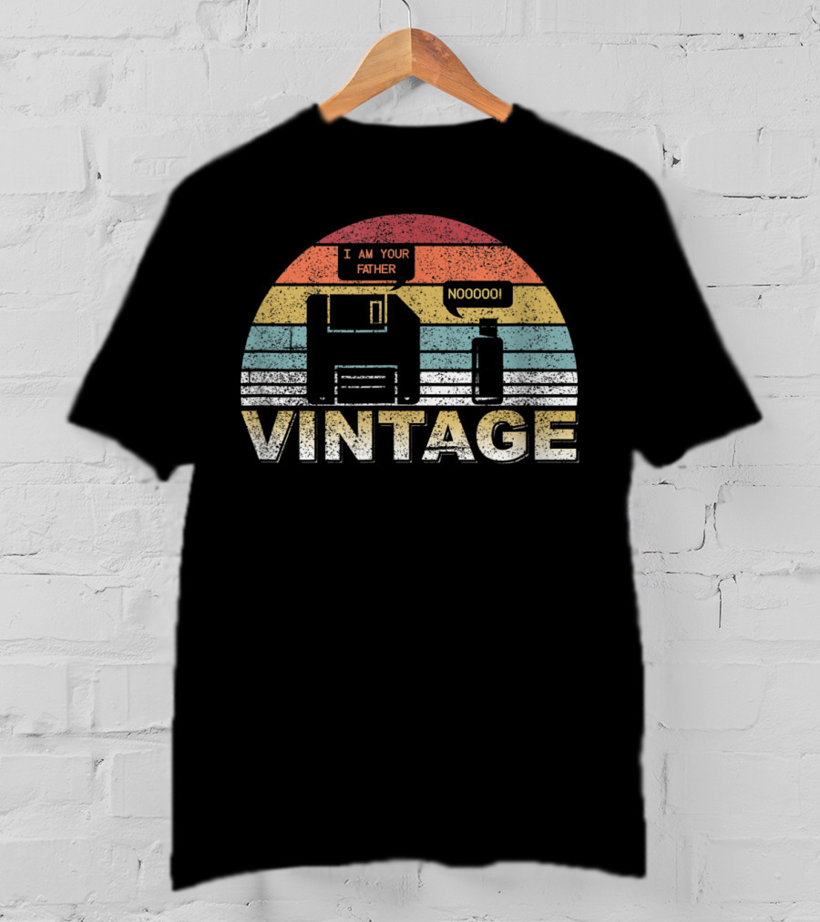 Vintage Floppy Disk I Am Your Father Nooooo Computer Geek Nerd T-Shirt
