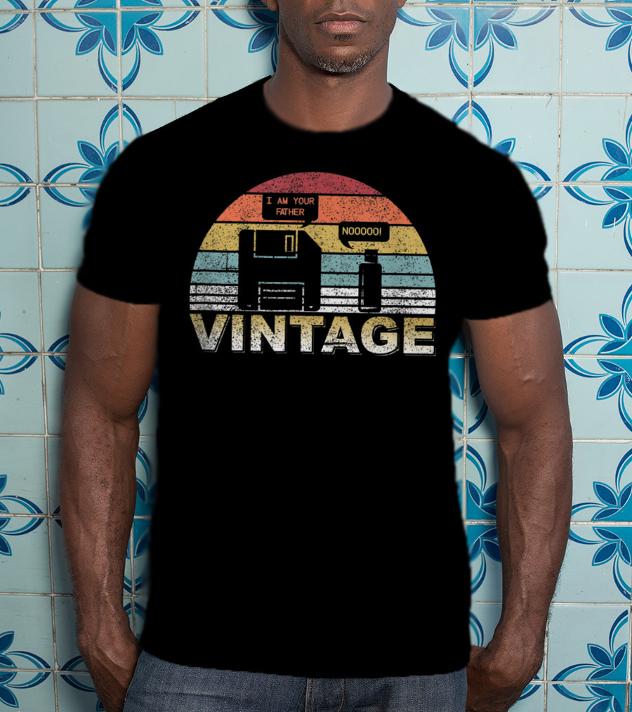 Vintage Floppy Disk I Am Your Father Nooooo Computer Geek Nerd T-Shirt
