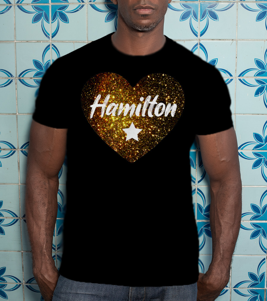 Hamilton Heart Star Gold Sparkle T-Shirt