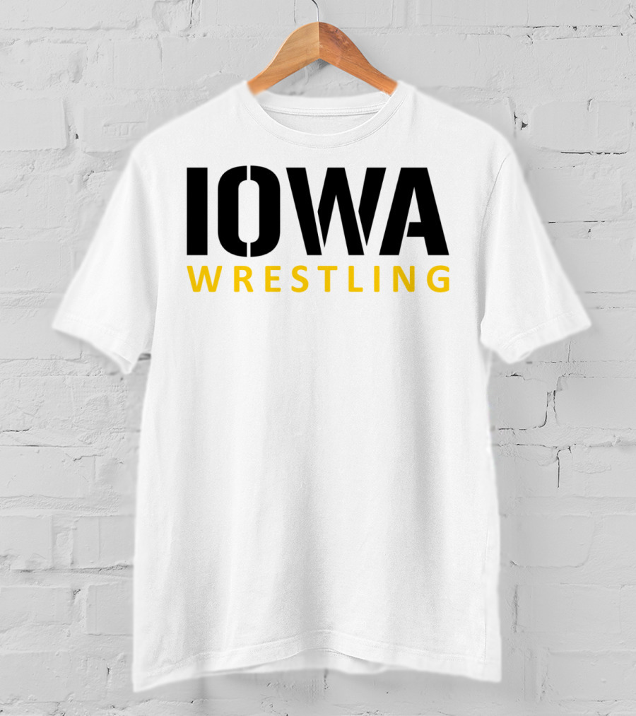 IOWA Wrestling Bold Black And Yellow Block T-Shirt