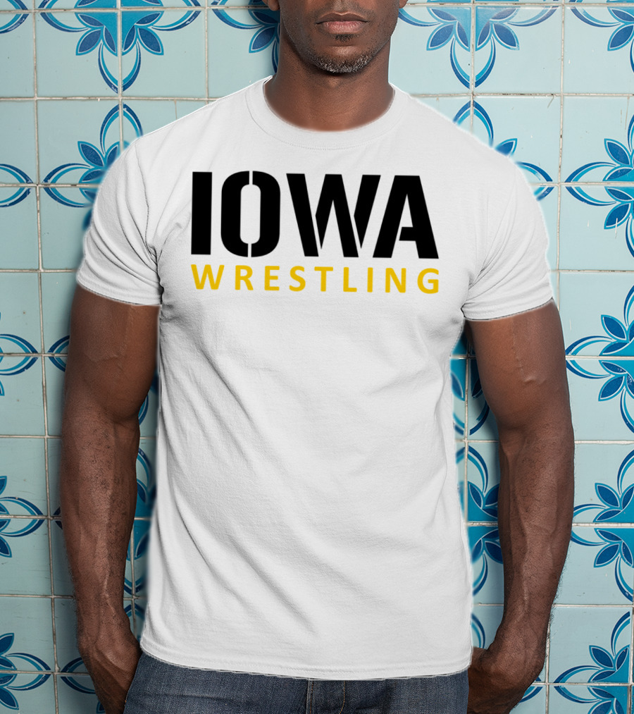 IOWA Wrestling Bold Black And Yellow Block T-Shirt
