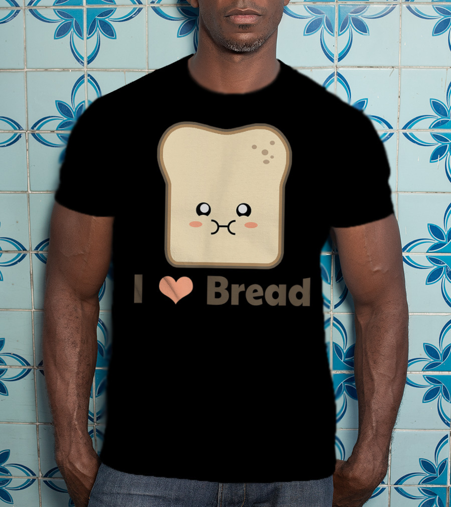 I Heart Kawaii Bread Cute Face T-Shirt