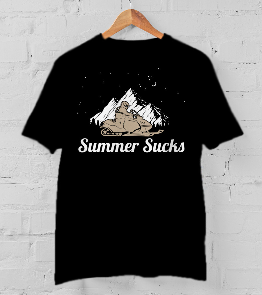 Summer Sucks Snowmobile Skidoo Winter Sports Adventure T-Shirt
