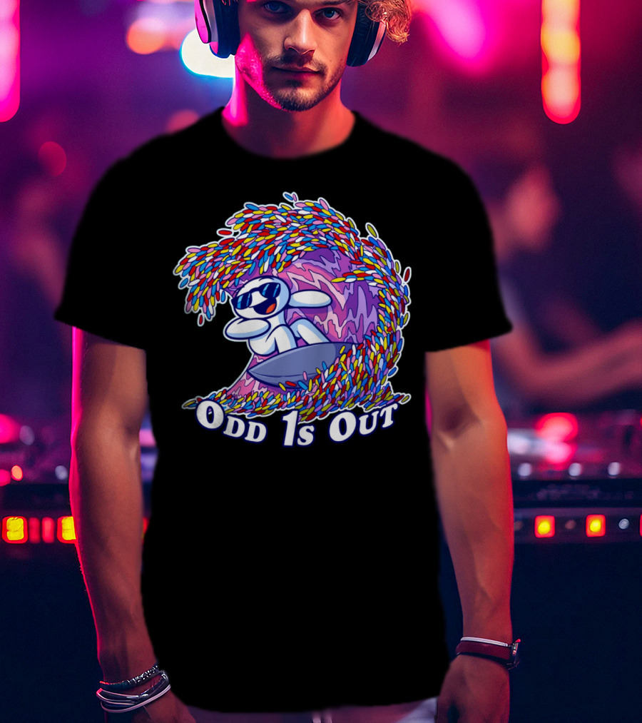 Odd 1s Out Surfing Wave Of Colorful Candy T-Shirt