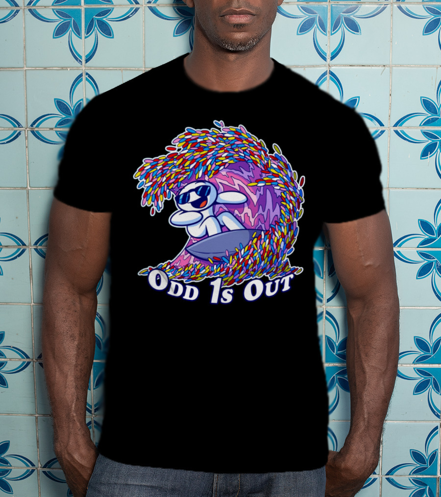 Odd 1s Out Surfing Wave Of Colorful Candy T-Shirt