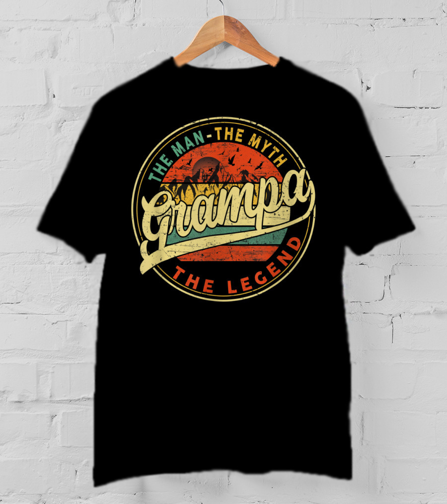 The Man The Myth The Legend Grampa Vintage Sunset T-Shirt