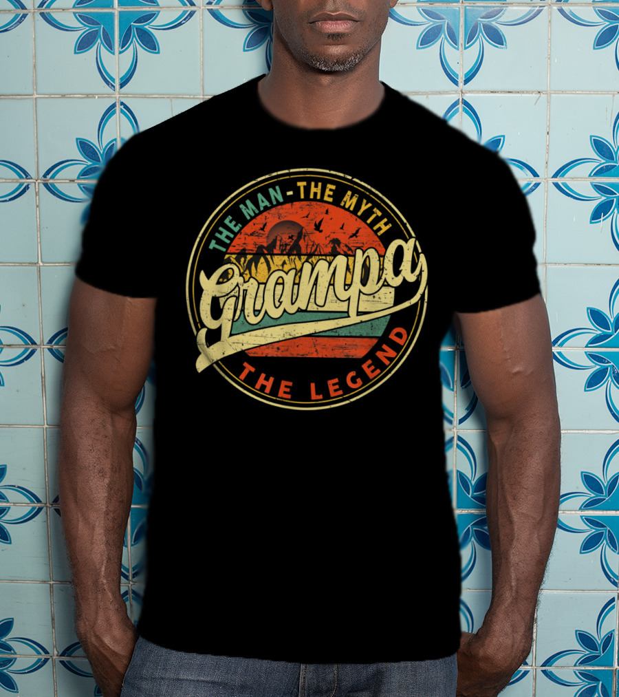 The Man The Myth The Legend Grampa Vintage Sunset T-Shirt