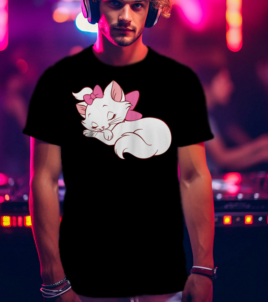 WoMarie Marie Cat Aristocats Kitty Cartoon T-Shirt