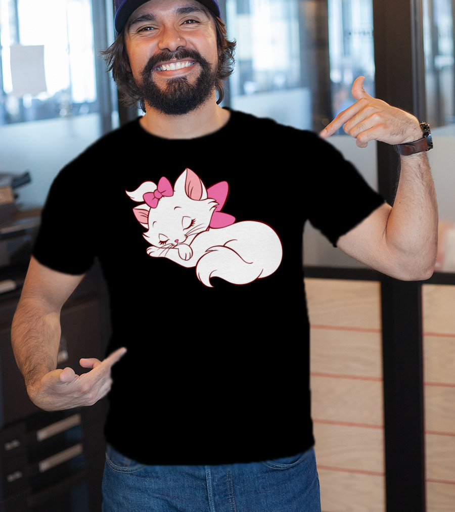 WoMarie Marie Cat Aristocats Kitty Cartoon T-Shirt