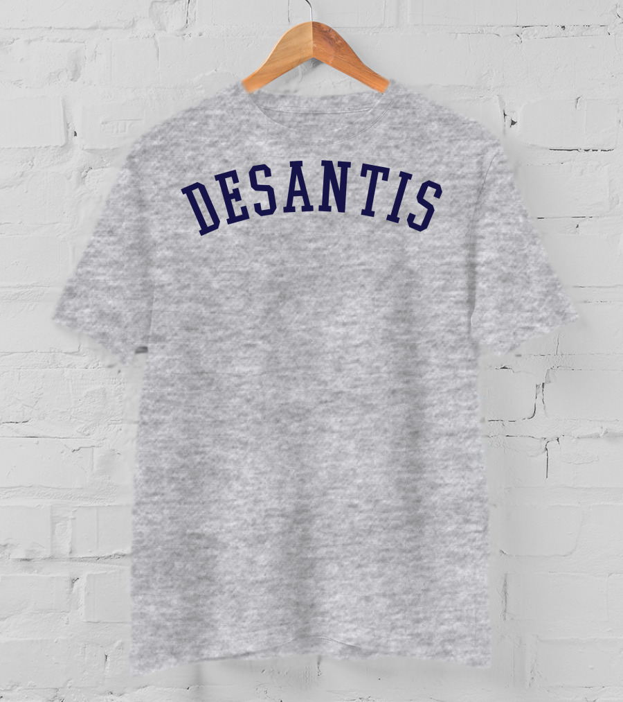 DeSantis Gray Cotton Block Text T-Shirt